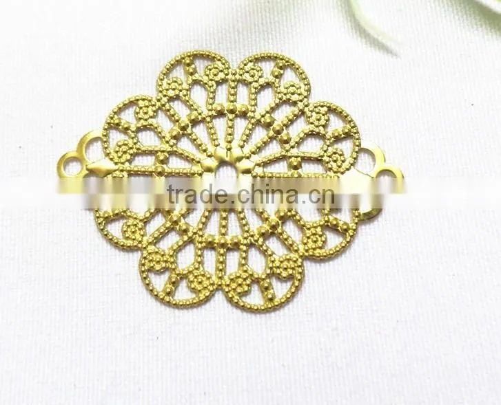 religious jewelry finding brass flower cross jewelry accessories hollow out metal cross garment accessories