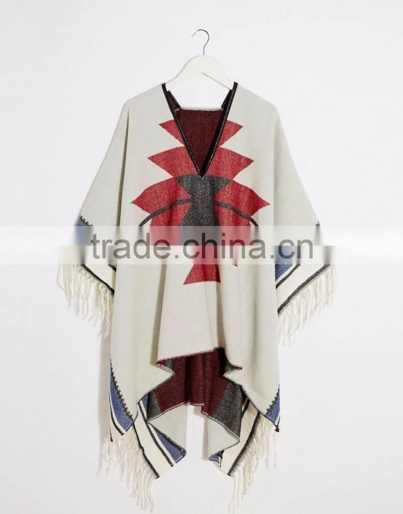 Fashion Batwing Sleeve Ladies Lapel Loose Cloak Cape Winter Poncho Coat Outwear Hooded Shawl Embroidered Jacket Women's Cloak