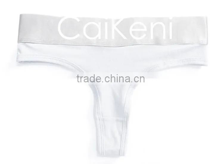 OEM Customized Your Own Brand Logo Design on Elastic Silver Band High Cut G-String Hipster Cotton Lady Boxer Briefs Women Briefs