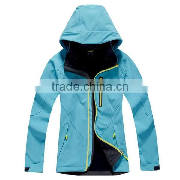 OEM ODM Customize Brand Women Outer Sports Polyester Soft Shell Jacket