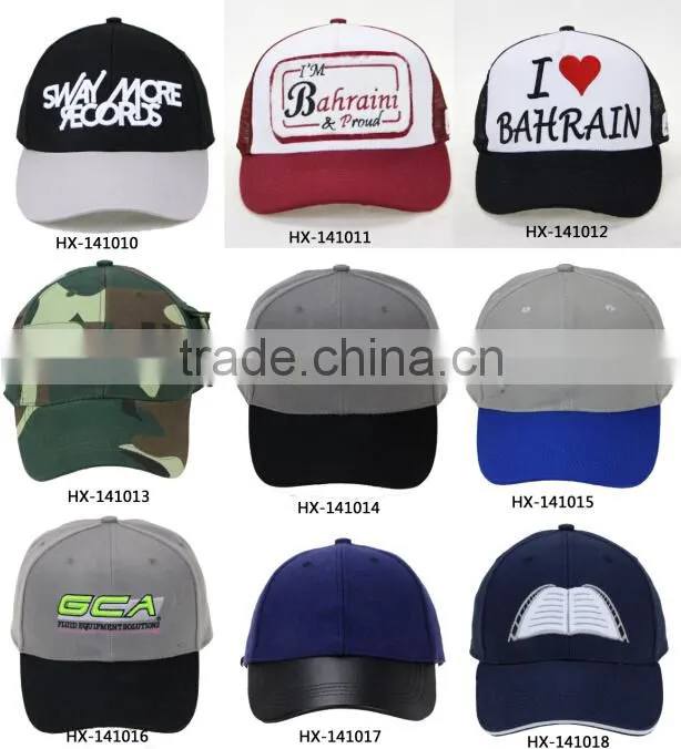 2015 Fashion Wholesale 100% Cotton 3D Embroidery Baseball Hat Logo Cheap Custom Promotion Cap
