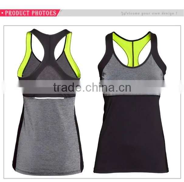 OEM Nylon lycra Women Workout Tank Tops Sexy Fitness Yoga Vest Wholesale