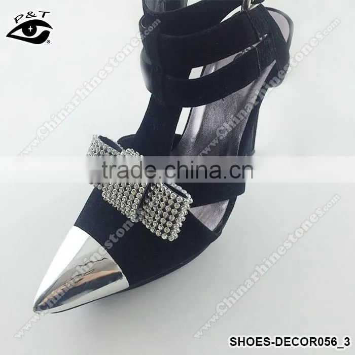 New design rhinestone mesh clip for shoes glass ornament shoe clips