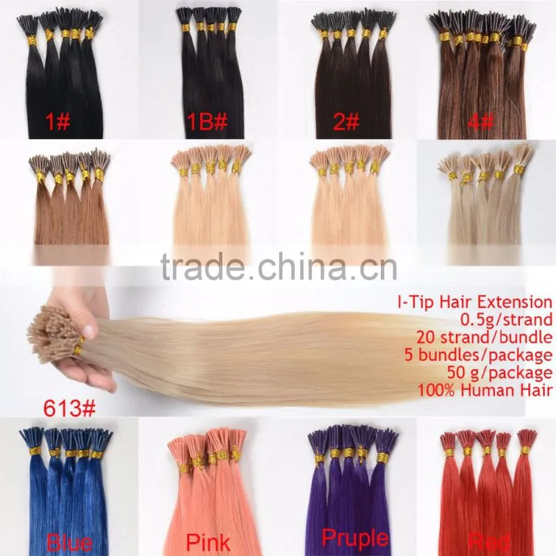 wholesale nail hair extension/human hair