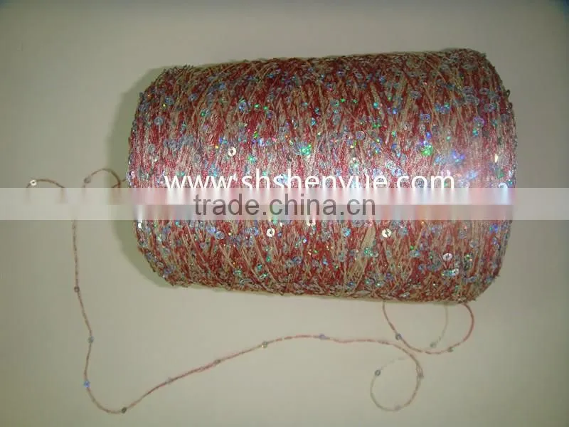 100% polyester thread with PET spangle sequin roll for garments