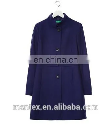 lady's navy overcoat in the winter