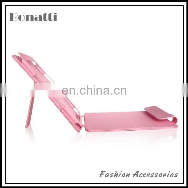 Pink flip style leather Ipad and tablet computer cases