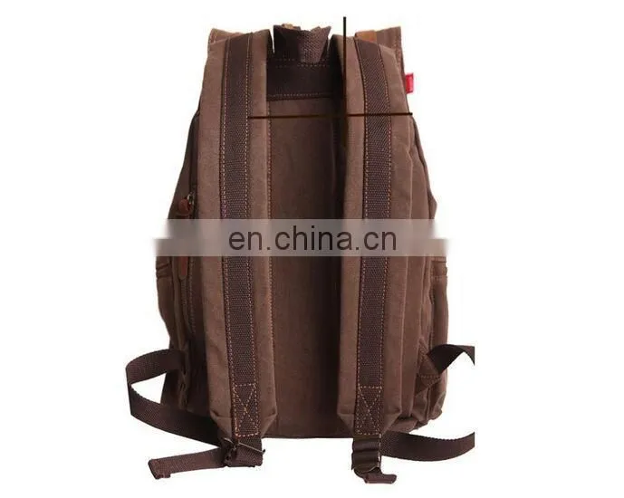 School bag 2015 hot new design style factory price Vintage Canvas Backpack Rucksack School Bag Satchel Hiking Shoulder Bag