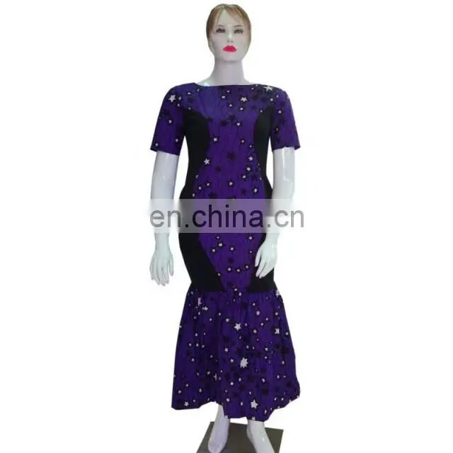 High quality african style wax fabric african long wax dresses