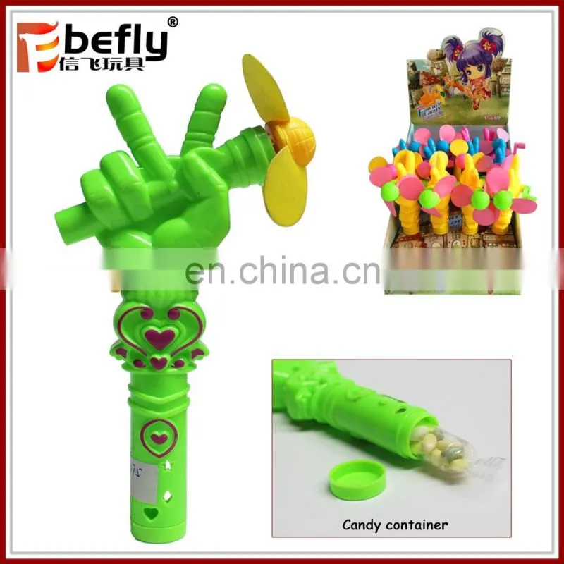 Very cheap handheld plastic candy fan toys