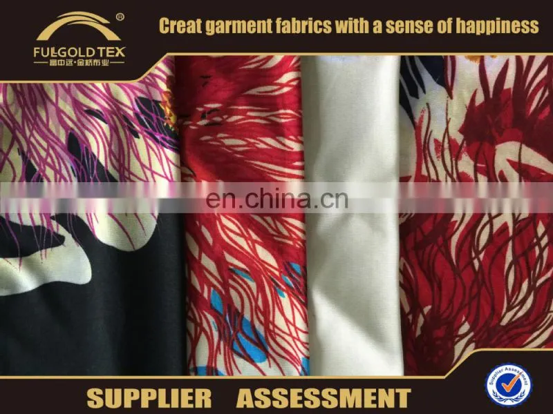 2016 solf FDY peezo fabric shining digital printed fabric