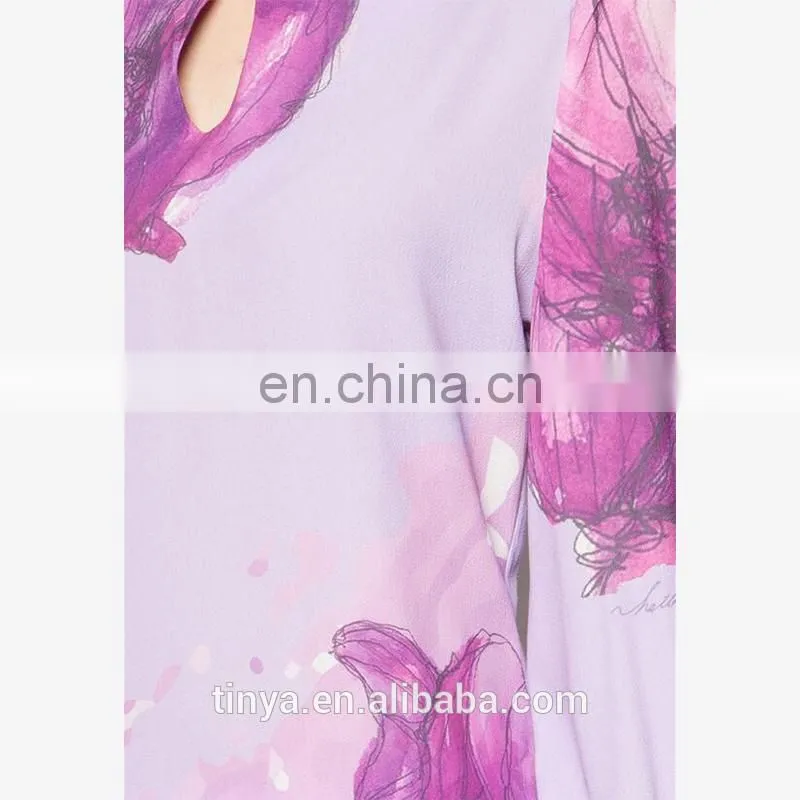2017 Latest fashion print muslim dress modern cotton baju kurung malaysia islamic clothing