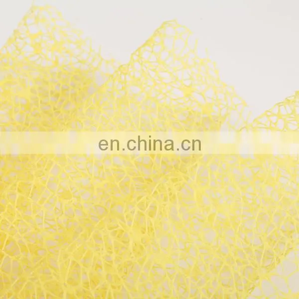 2015 Most Popular Europe Product Flower Decoration Yellow Plastic Mesh Fabric