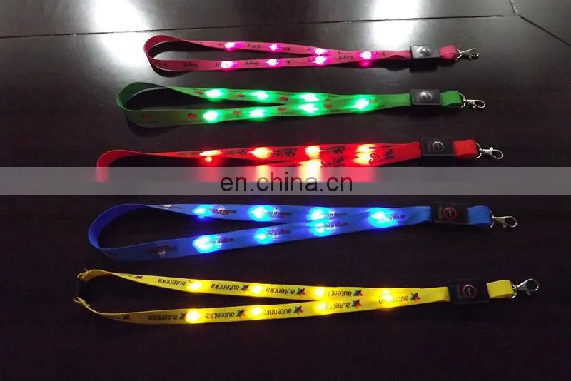 Custom Lanyard with card holder for exhibition led flashing lanyards ultra-high-bright led light lanyard