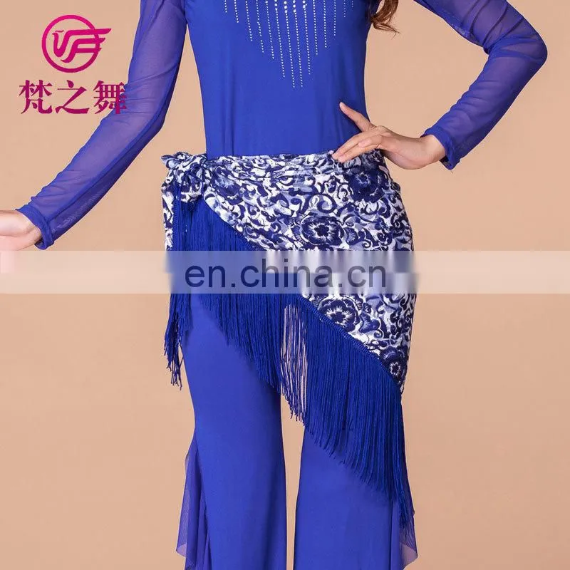 Tribal floral tassel practice belly dance hip scarf Y-2051#