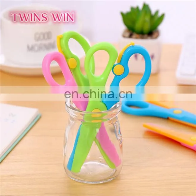 Factory cheap price Creative Innovative Designed office stationery types of eco-friendly colored plastic scissors