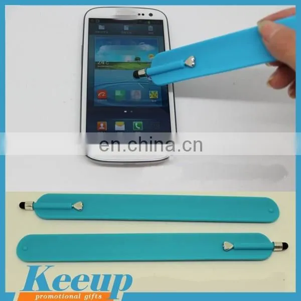 Custom LOGO print Silicone Bracelets thick silicone tip stylus pen