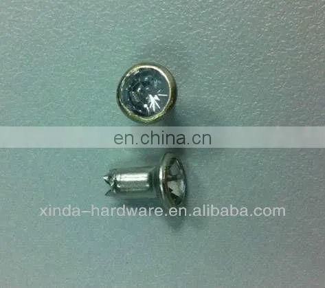 silver color fashion diamond crystal rivet nail meet SGS standard