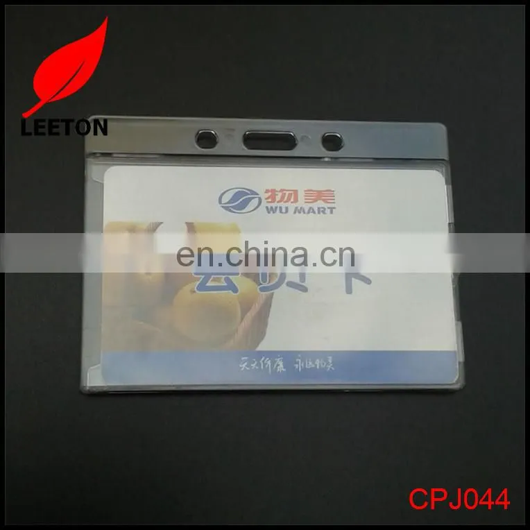 Factory supply custom horizontal PVC rigid badge holder