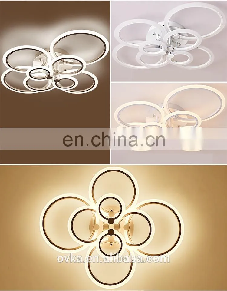 Creative simple ring acrylic led ceiling light for bedroom living room lamp