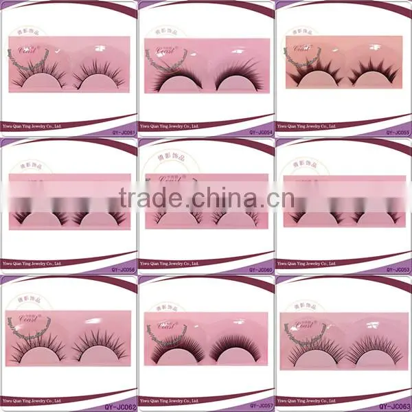 nice crazy giltter color fiber false eyelashes