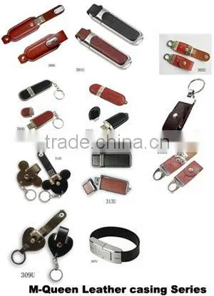 promotional gift leather usb flash drive