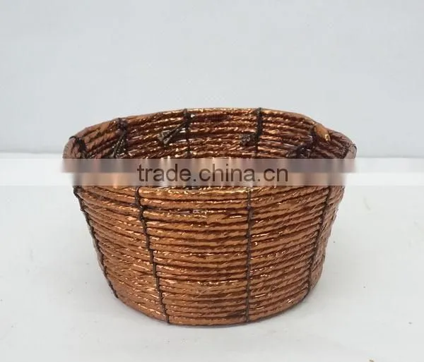 handmade decorative round paper basket