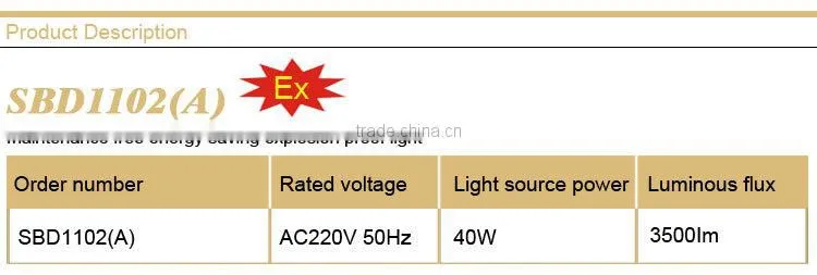 Maintence free energy saving explosion proof light