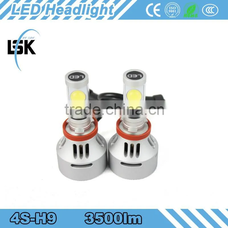 waterproof 4s led headlight 12v 24v h9 cr-ee led headlamp kit, led headlights, perfect heat dissipation led headlight kit