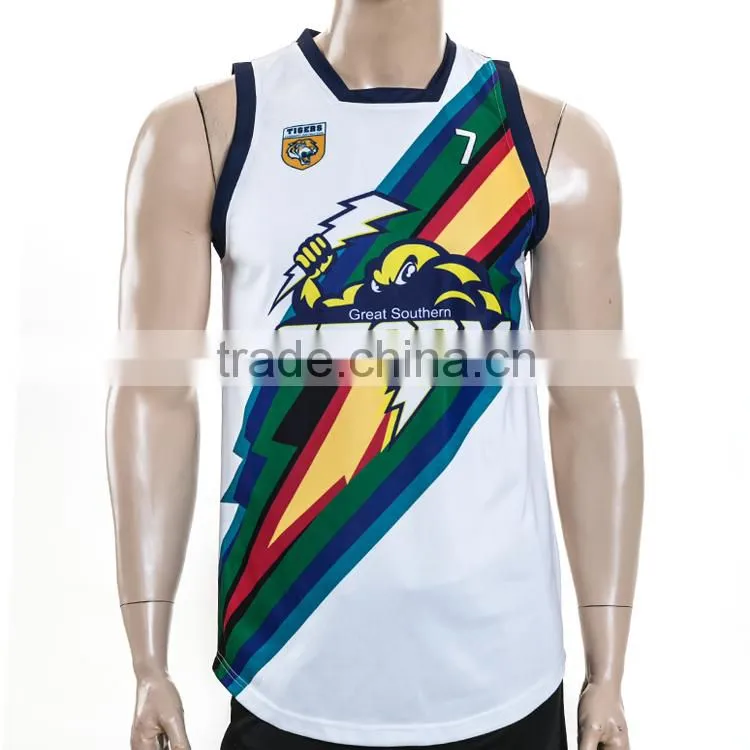 Custom Sublimation printing singlet rugby sleeveless jersey wholesales