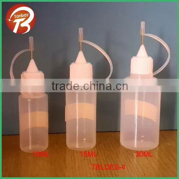 15ML LDPE E-liquid semi transparent dropper bottle with needle cap&silicone cover TBLDES-4-15ML