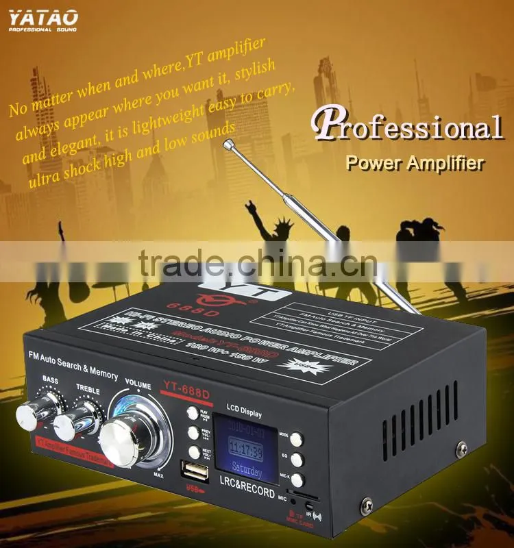 12V 2 channel amplifier YT-688D with usb/tf