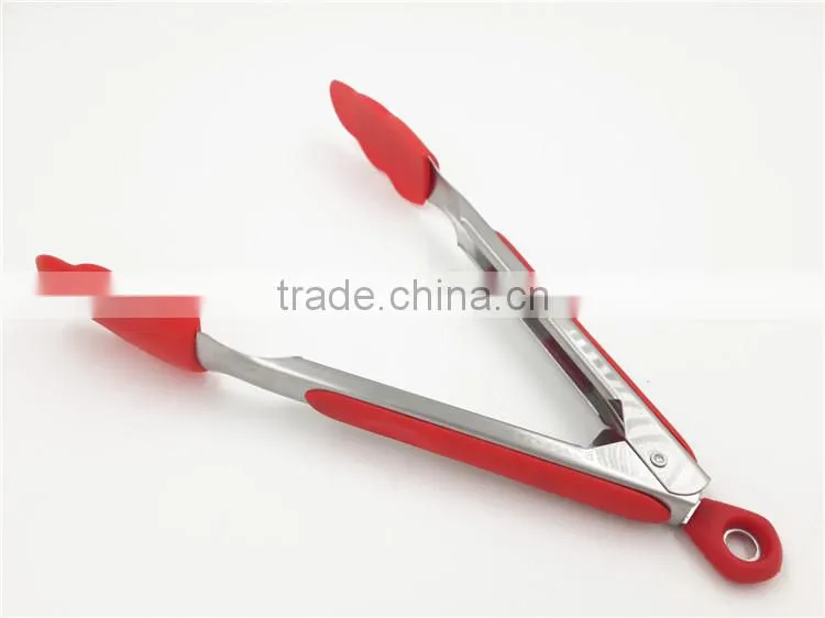 high quality hot sell silicone barbecue tongs with soft grip handle