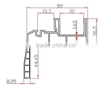 China Custom made pvc profile extrusions for Sliding door profile
