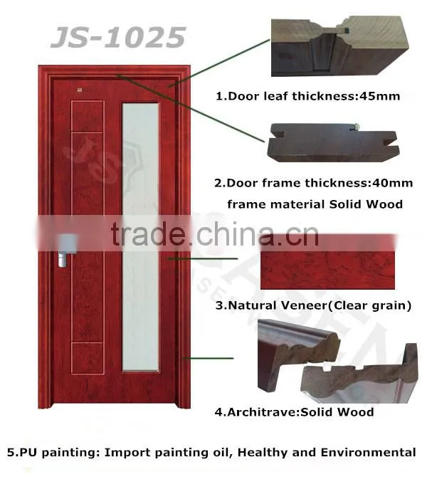 frosted glass mahagony wood door