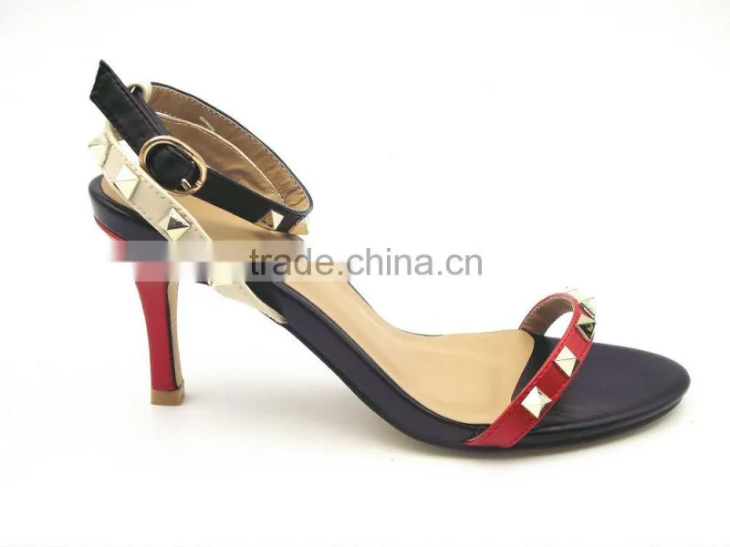 new fashion high heel office lady summer shoes with rivet