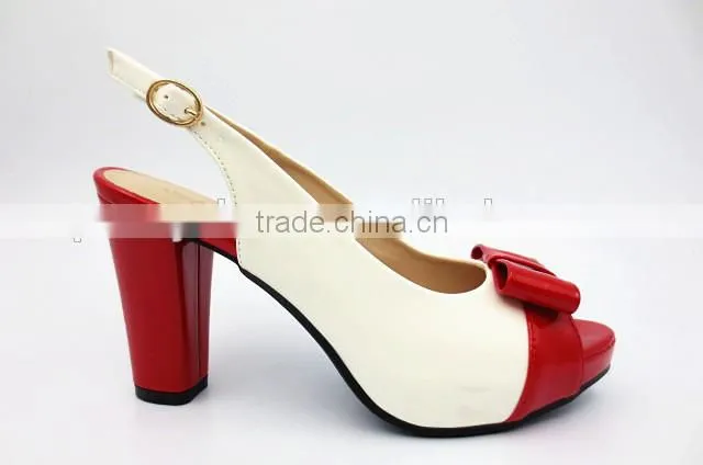 new high class mix color middle heel slingback sandals for office lady