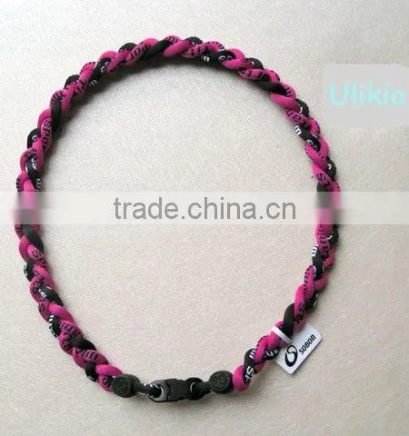 The latest design of Germanium&Titanium tri-braided necklace