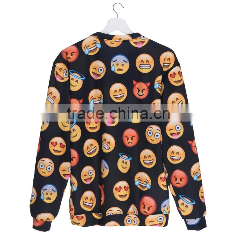 Custom design high quality cheap crewneck emoji sweatshirt