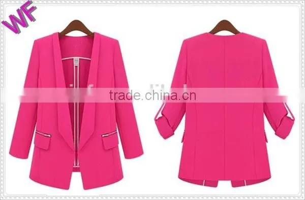 china wholesale alibaba roll up sleeve design ladies blazer