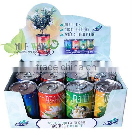 flower can,can flower,flower tin