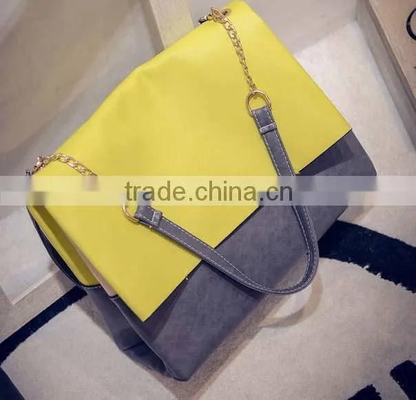 Wholesale fashionable girls pu shoulder bag with safe ladle cover closure