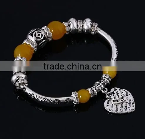 TOP BEST SELLING wholesale elegant DIY heart bead bracelet/
