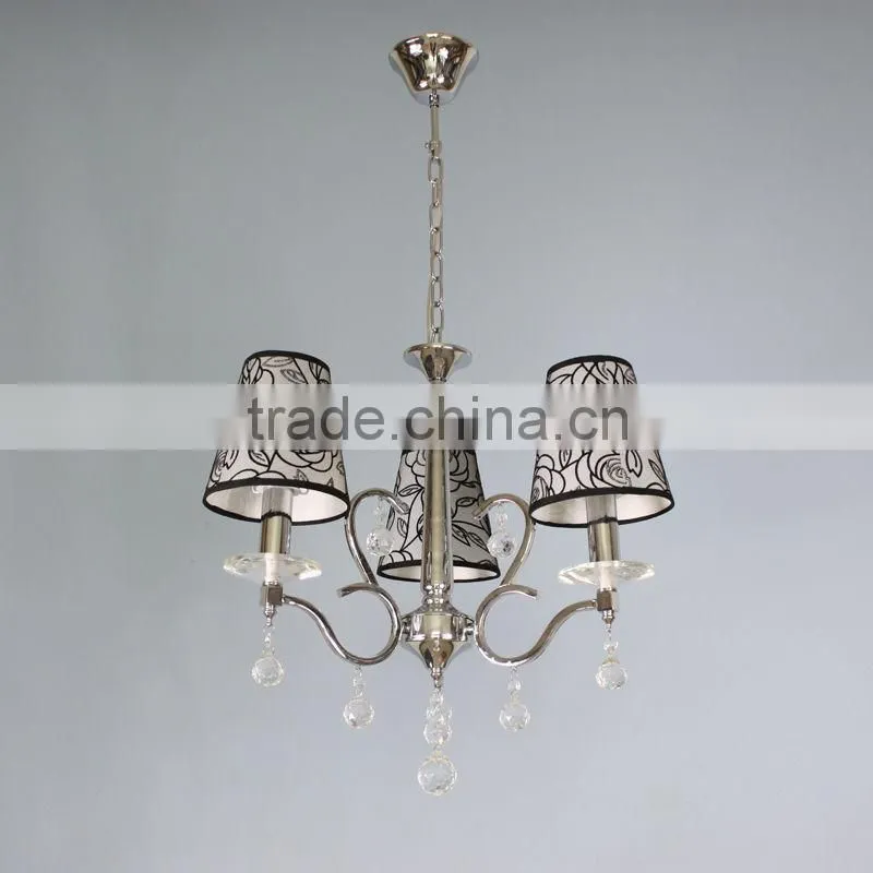 modern decoration chandelier lightingf &fabric round lampshade pendant lamp