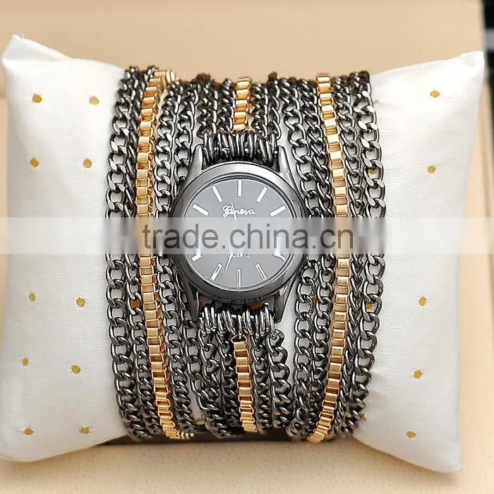 Long Strap Women Vintage Wrapped Leather Strap Quartz Watch