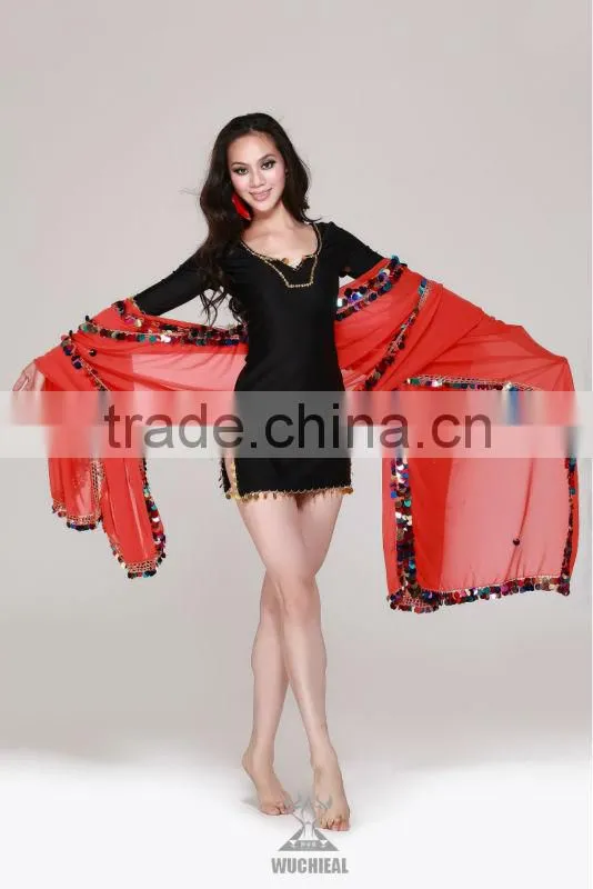 Malaya belly dance veils with sequin for lady dancers (SJ015)