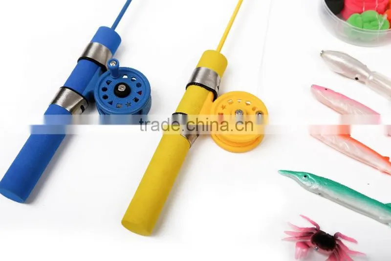 Patented Toys !!! Simulative Lures with Fiberglass Fishing Rod