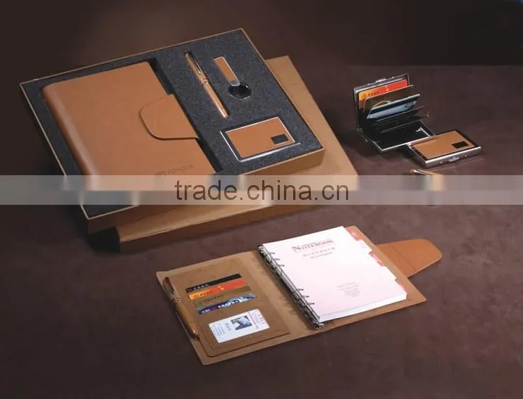 HOT 4 in 1 notebooks sets with pen keychain card holder handmade paper stationery set