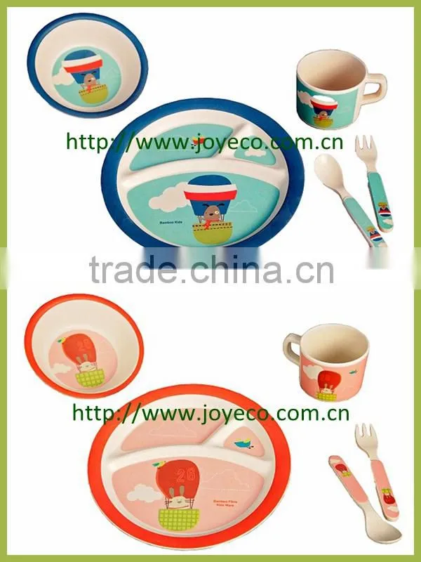 New Style Eco-friendly Bamboo Fiber Kids Dinnerware Set