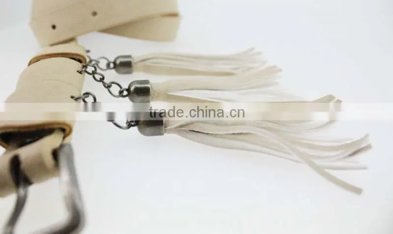 Women's fashion tassel belt with High Quality pu leather & Folk tassels